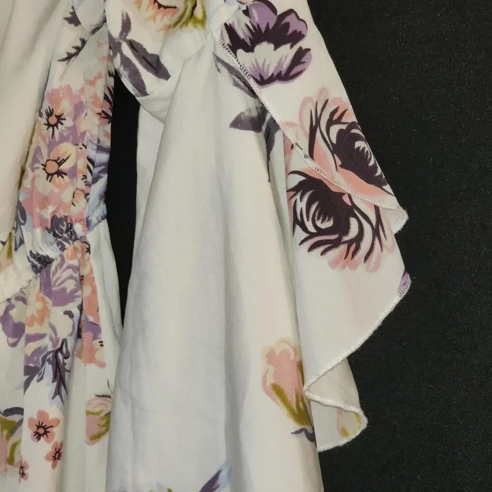 White floral dress with pink